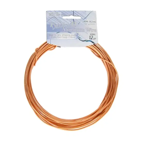 John Bead 12 Gauge Aluminum Jewelry Wire, 30ft. Light Copper {4}