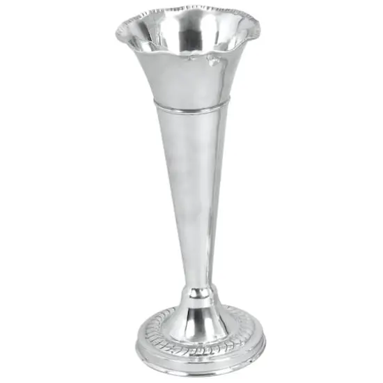 15" Silver Aluminum Traditional Vase {1}