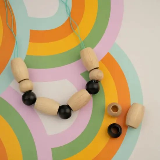 20mm Cream Round Wood Beads, 9ct. by Loops & Threads&reg; {5}
