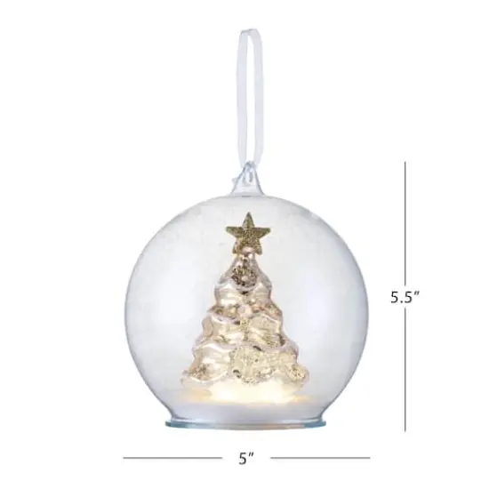 Gold Mercury Glass Tree Globe Ornament {4}