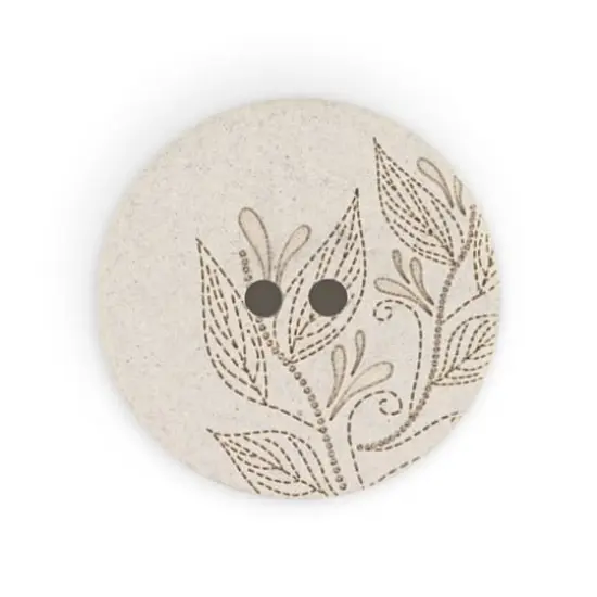 Dritz® 23mm Recycled Hemp Round Floral Button, 6ct. Light grey {5}