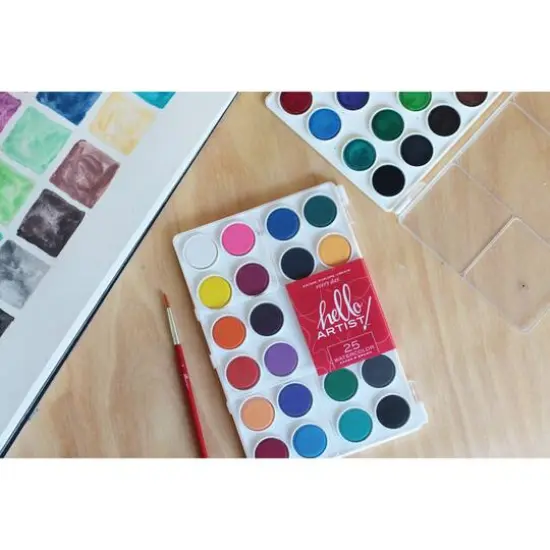 Hello, Artist!&reg; 24-Color Watercolor Cake with Brush Set {7}