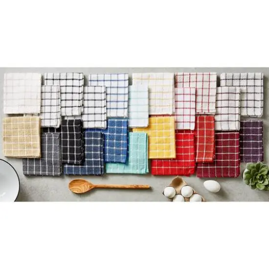 DII&reg; Eggplant Combo Windowpane Dishcloths, 6ct. {12}