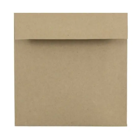 JAM Paper 6" Square Colored Invitation Envelopes, 25ct. Brown Kraft Paper Bag {1}