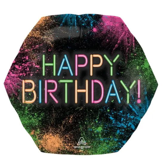 SuperShape&trade; 23" Let's Glow Crazy Birthday Foil Balloon {1}
