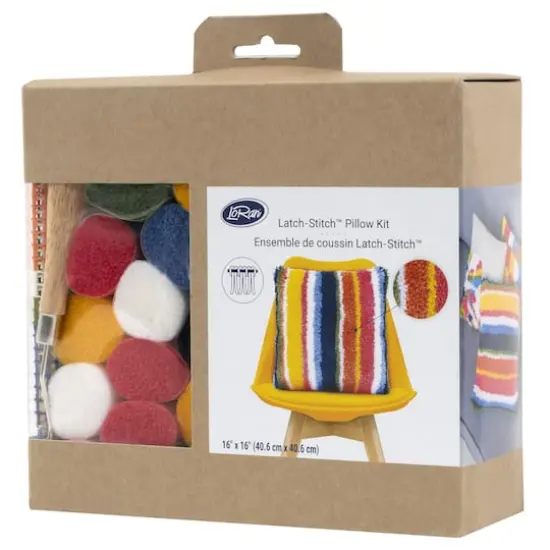 LoRan&reg; Latch-Stitch&trade; Pillow Kit, Bright Stripe Design {1}