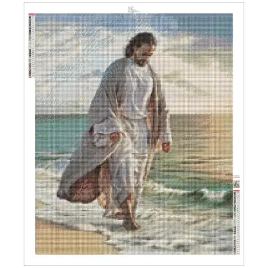 Sparkly Selections Jesus on the Beach Diamond Painting Kit, Square Diamonds {4}