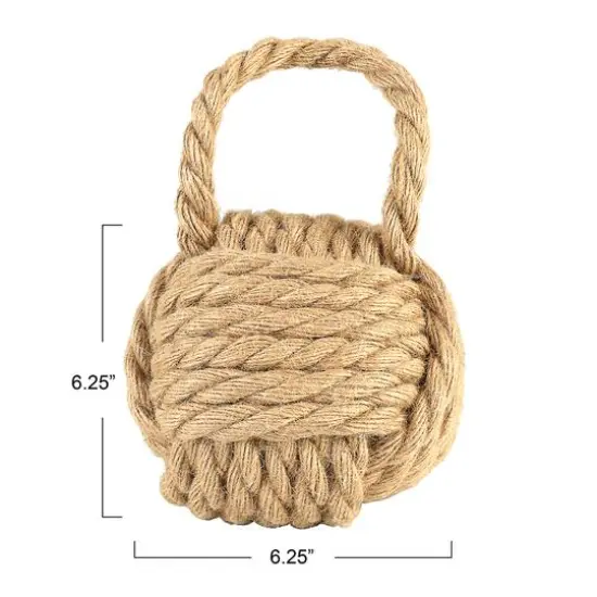 Hello Honey&reg; 6.25" Rope Knot Cotton Door Stop Brown {4}