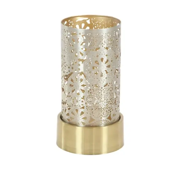 Set of 2" Gold Metal Eclectic Lantern, 8", 10" {3}