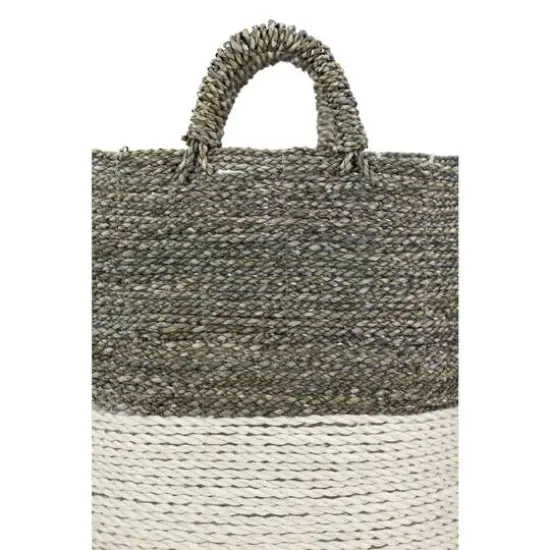 White Seagrass Contemporary Storage Basket Set {7}