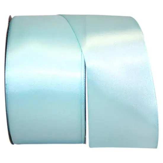 JAM Paper 2.5'' x 50yd. Double Face Satin Ribbon Aqua {1}