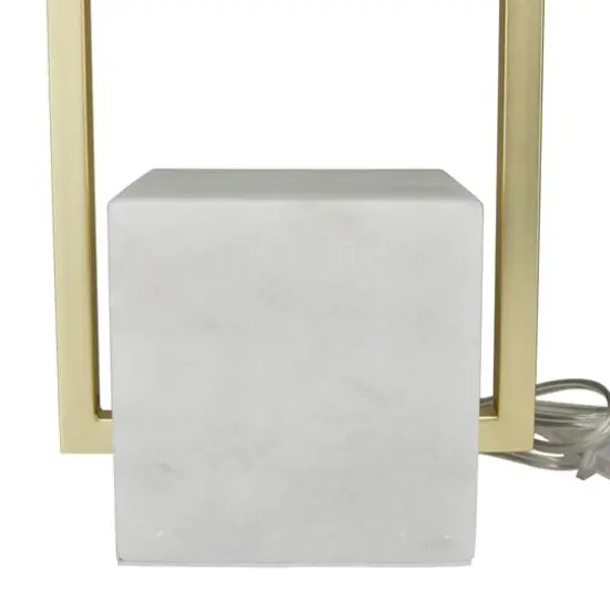 CosmoLiving by Cosmopolitan White Marble Modern Table Lamp, 27" x 15" x 9" {7}