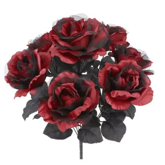 17.5" Red & Sheer Black Rose Bush by Ashland&reg; {3}