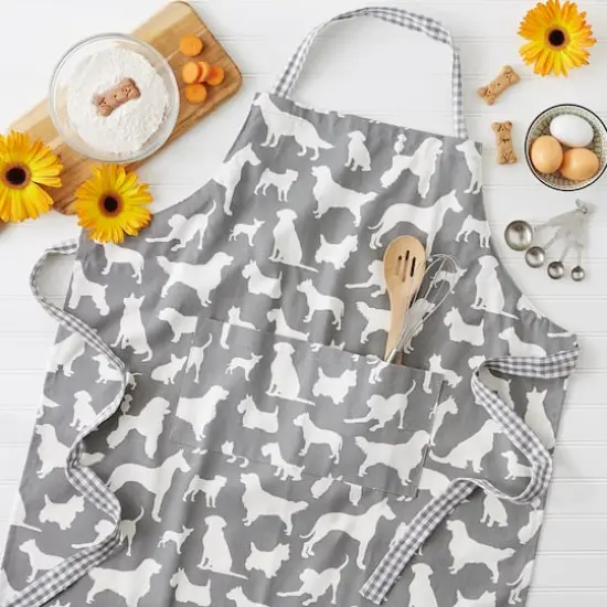 DII&reg; Dog Print Chef Apron Gray {6}