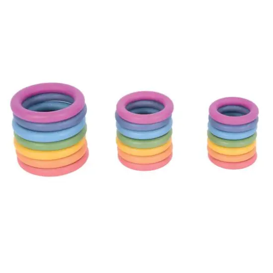 TickiT&reg; Rainbow Wooden Rings Set {5}