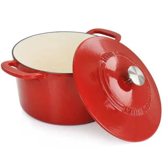 Martha Stewart 7qt. Enameled Cast Iron Dutch Oven with Lid Red {6}