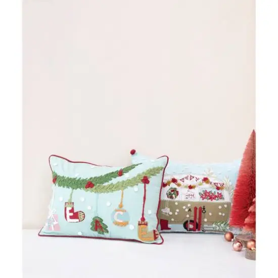 Hello Honey&reg; 20"x 14" Embroidered Cotton Lumbar Pillow {3}