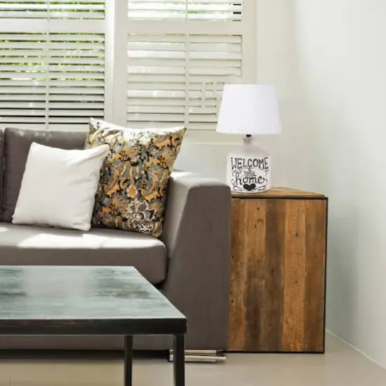 Simple Designs™ 15" Welcome Home Rustic Ceramic Accent Table Lamp {7}