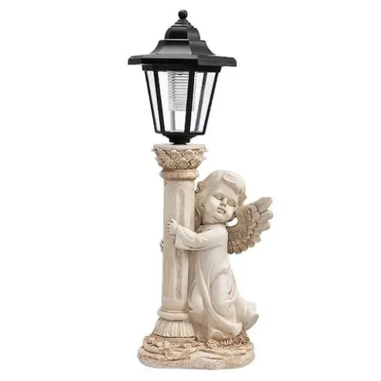 Santa's Workshop 15.5" Cherub Solar Light Post {1}