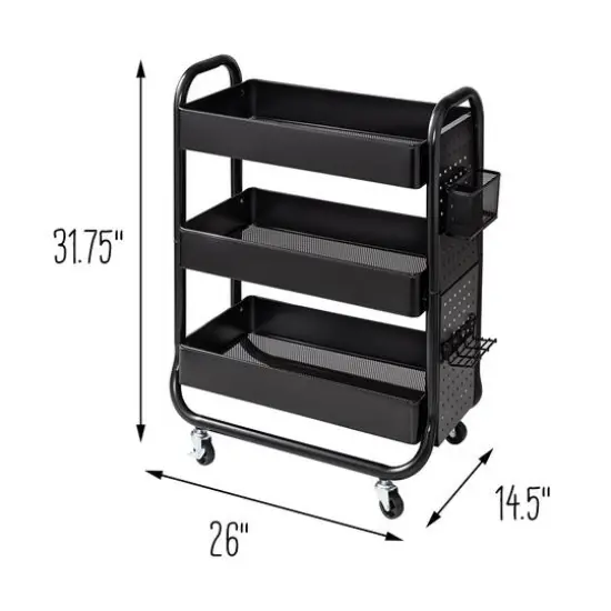 Honey Can Do Black Rolling Craft Cart {10}