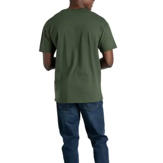 Fruit of the Loom EverSoft Mens Short Sleeve Crew T-Shirt 2 Pack Military Green {6}