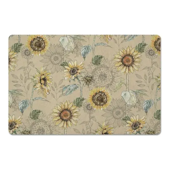 Sunflower Pattern Floor Mat Yellow {1}