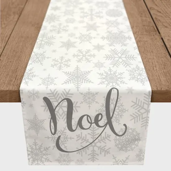 Noel Snowflake Pattern 16x72 Poly Twill Table Runner {3}