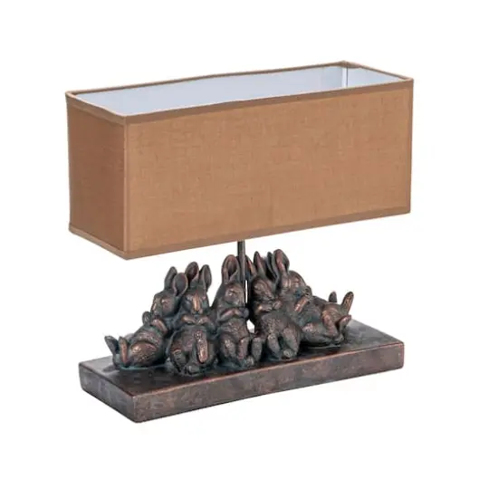 Hello Honey&reg; 13" Rabbit Table Lamp with Rectangle Linen Shade {1}