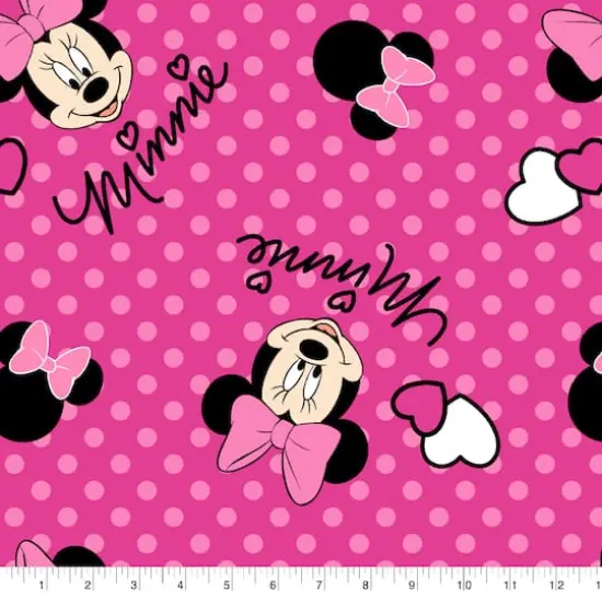 Springs Creative Disney&reg; Minnie Heads on Pink Fleece {1}