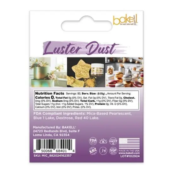 Bakell&reg; Edible Luster Dust Purple Purple {6}