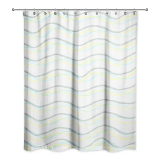 Delicate Squiggles Shower Curtain Green and Gray {1}