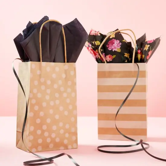  Small Kraft Dots & Stripes Paper Bag Value Pack by Celebrate It&trade;  {3}