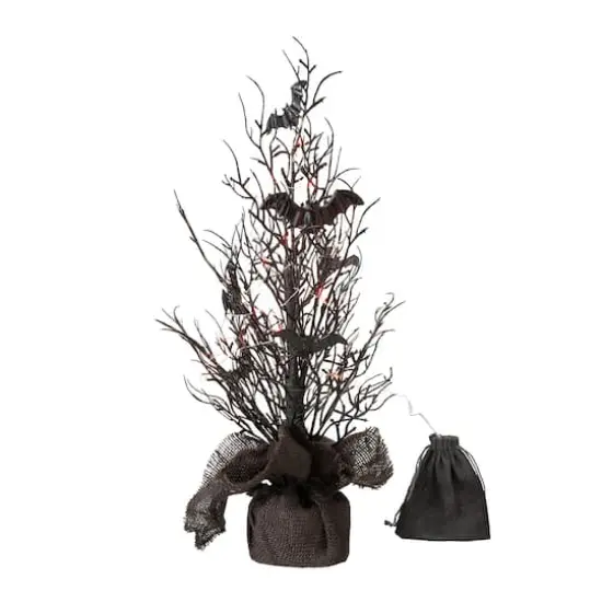 Glitzhome&reg; 20" Lighted Halloween Bats Table Tree Decor {1}