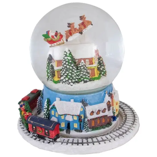 7.25" Musical Revolving House Christmas Snow Dome D&eacute;cor {5}