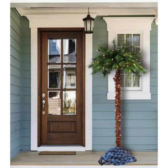 5ft. Pre-Lit Artificial Palm Tree, Clear Lights {3}