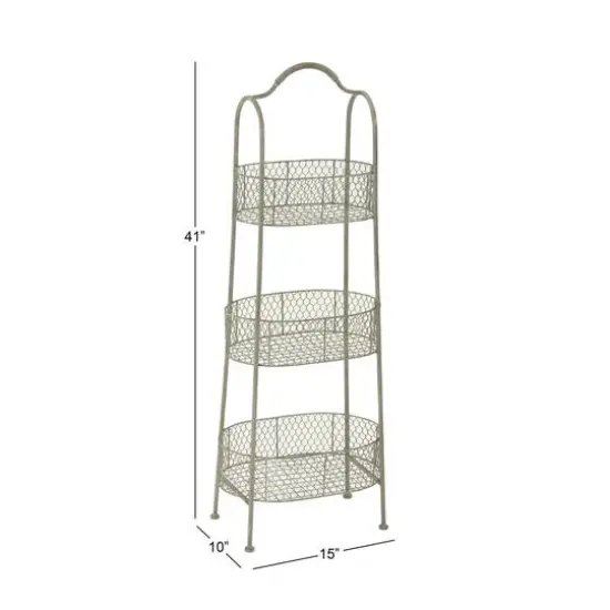 White Iron Farmhouse 3 Tier Tray Stand {7}