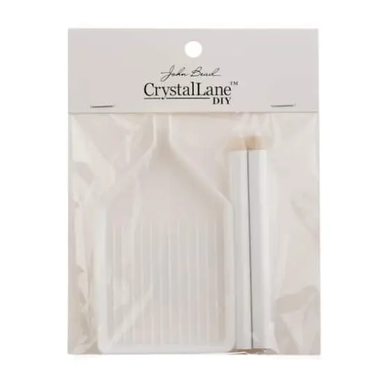 John Bead Crystal Lane DIY White Rhinestone Sorting Tray with 2 Pickup Sticks {3}