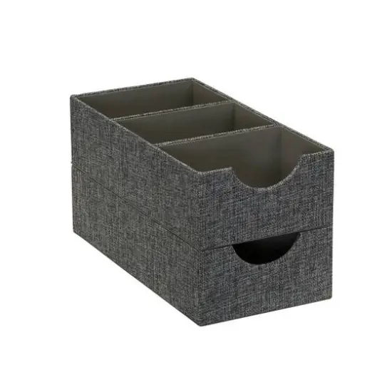 Household Essentials 3-Compartment Drawer Organizers, 2ct. Gray {7}