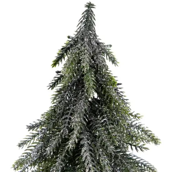 9.5" Unlit Mini Silvery Pine Downswept Artificial Christmas Tree Set {5}