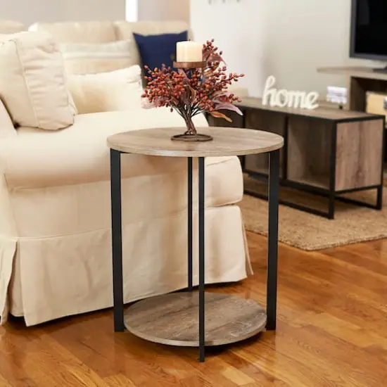 Household Essentials Jamestown 24" Round End Table Ashwood {3}