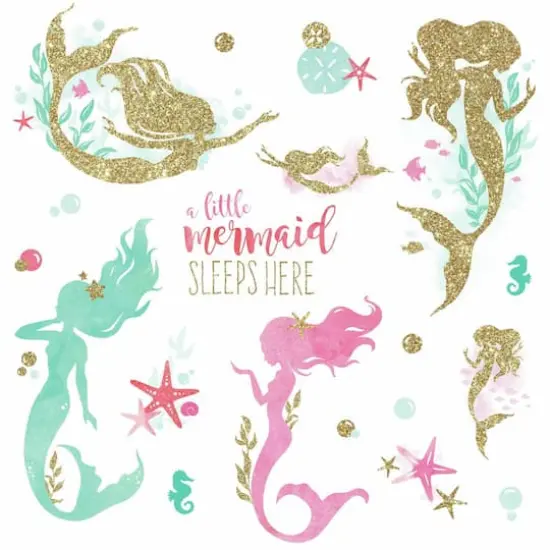 RoomMates Glitter Mermaid Peel & Stick Wall Decals {1}