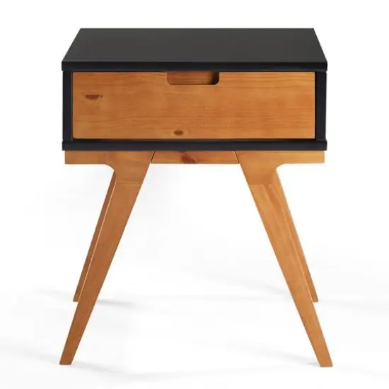 Walker Edison 20" 1-Drawer Modern Side Table Black/Caramel {4}