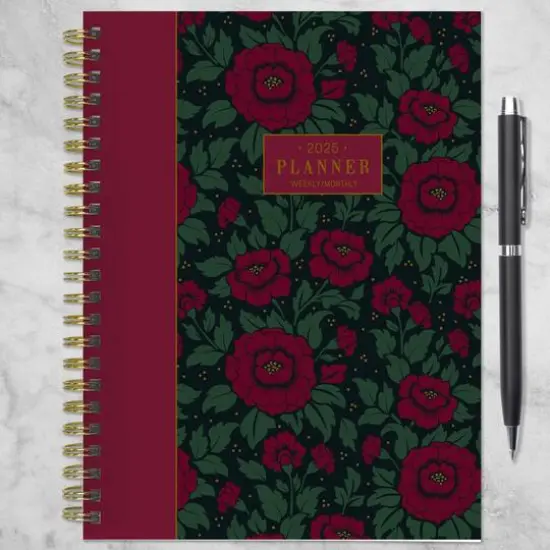 TF Publishing 2025 Medium Victorian Blooms Weekly Monthly Spiral Planner {7}