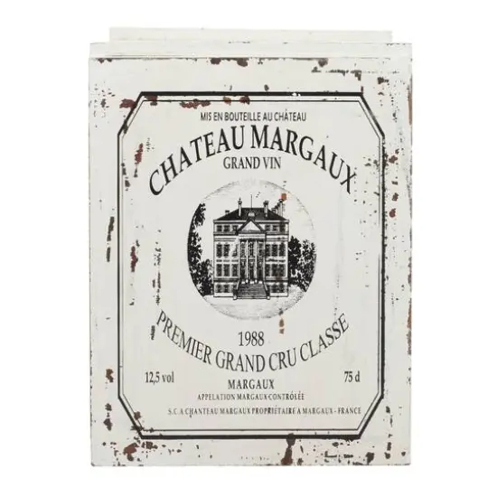 16" White Wood Farmhouse Wine Rack {4}