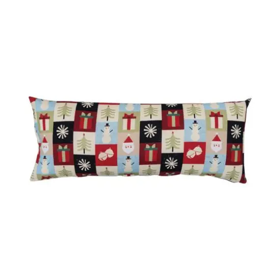Hello Honey&reg; Multicolor Cotton Printed Lumbar Pillow with Holiday Pattern {1}