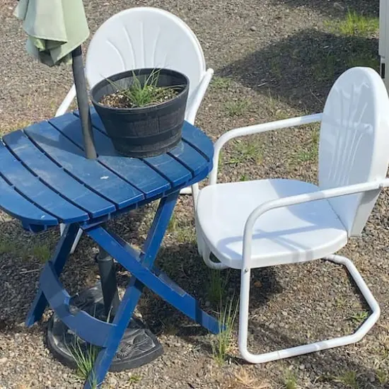 34" Outdoor Retro Tulip Armchair White {7}