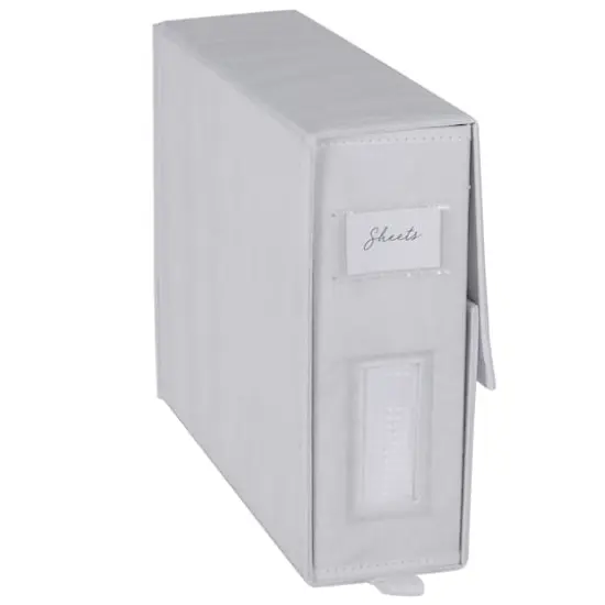 Organize It All 15" White Foldable Linen Closet Organizer {1}