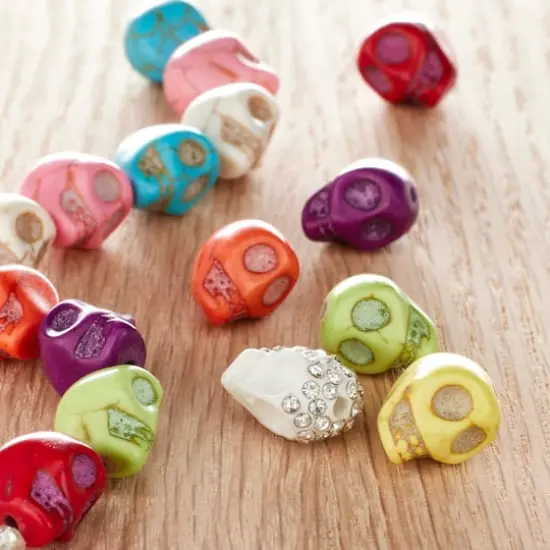 Multicolor Howlite Skull Beads, 12mm by Bead Landing&trade; {3}