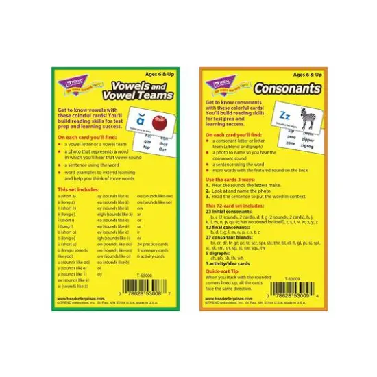 Trend Enterprises&reg; Vowels and Consonants Skill Drill Flash Cards Assortment {5}