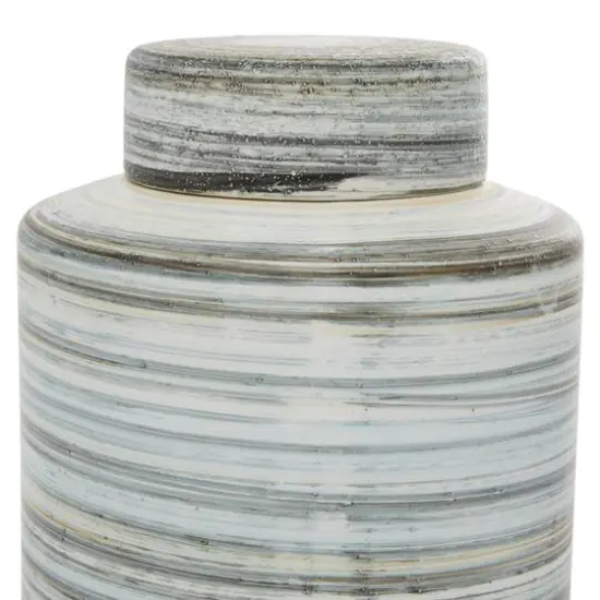 Gray & White Ceramic Farmhouse Decorative Jar Set {4}